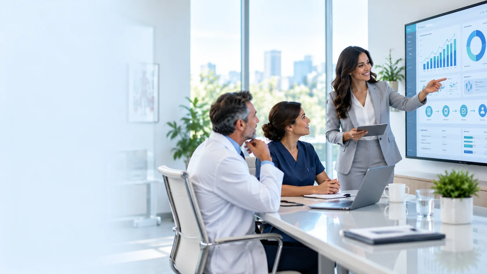 Healthcare Analytics Presentation In Modern Office